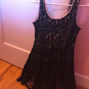 Cream and black dress